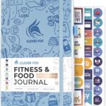 Clever Fox Fitness and Food Journal Nutrition and Workout Planner for Women and Men Diet and Gym Exercise Log Book with Calendars, Diet and Training Trackers - Undated, A5 Size, Hardcover (Light Blue)