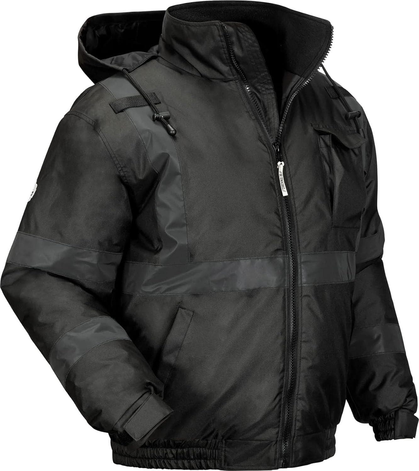 Ergodyne unisex adult Enhanced Visibility for Night Or Low Light Conditions Winter Jacket, Black, 3X-Large US