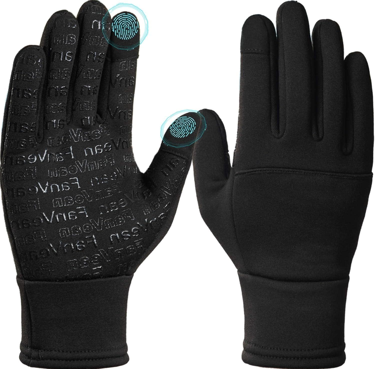 Winter Gloves Men Women Cold Weather: Thermal Waterproof Windprof Touchscreen for Runing Cycling Ski Hiking – Black