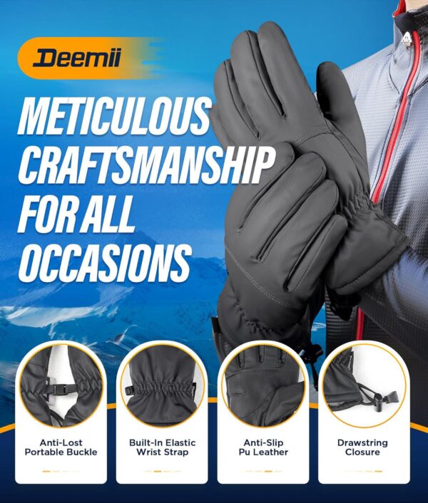 -10 Winter Gloves Men Women Made with 3M Insulation, Plush Lining Thermal Snow Gloves, Gloves for Cold Weather - Image 5