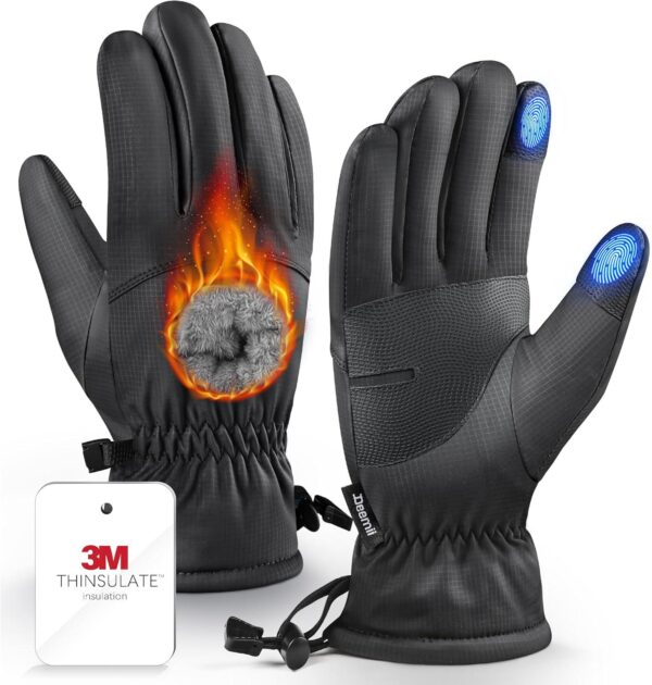 -10 Winter Gloves Men Women Made with 3M Insulation, Plush Lining Thermal Snow Gloves, Gloves for Cold Weather