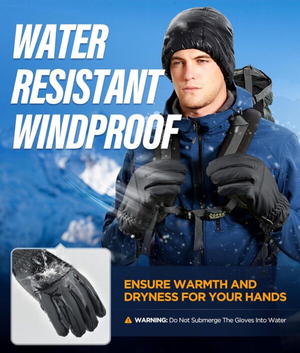 -10 Winter Gloves Men Women Made with 3M Insulation, Plush Lining Thermal Snow Gloves, Gloves for Cold Weather - Image 3