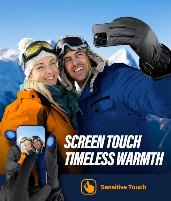 -10 Winter Gloves Men Women Made with 3M Insulation, Plush Lining Thermal Snow Gloves, Gloves for Cold Weather - Image 4
