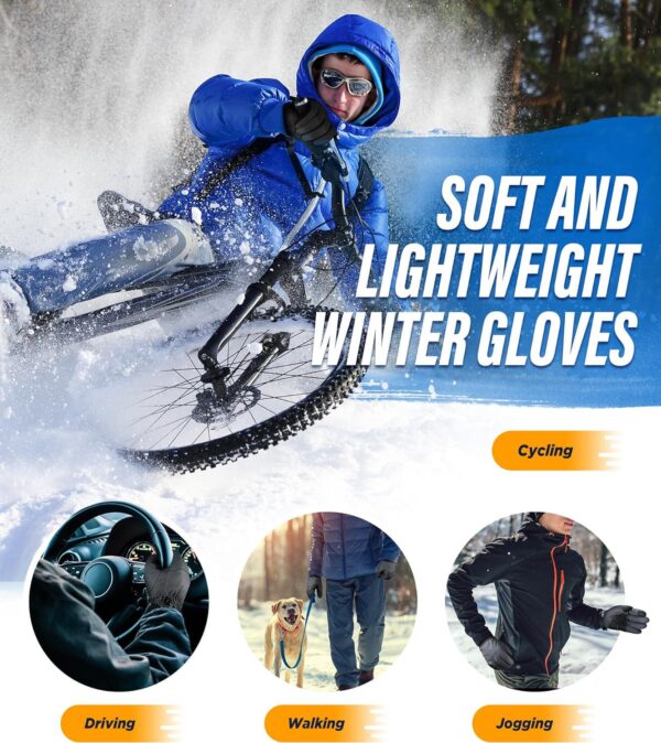 -10 Winter Gloves Men Women Made with 3M Insulation, Plush Lining Thermal Snow Gloves, Gloves for Cold Weather - Image 7