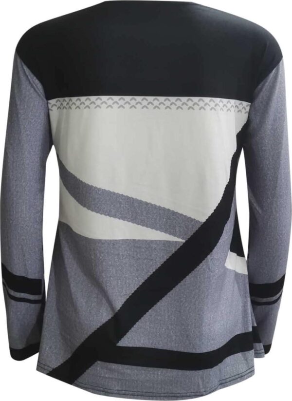 2024 Long Sleeve Shirts for Women Trendy Colors Blcok Winter Fall Tops Crewneck Loose fit Shirt Casual Dressy Blouses - Image 4