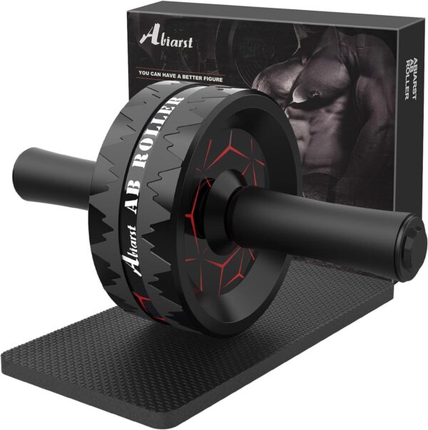 Ab Roller Wheel, Abs Workout Equipment for Abdominal and Core Strength Training, Home Gym Exercise Wheels for Men Women, with Knee Pad Accessories