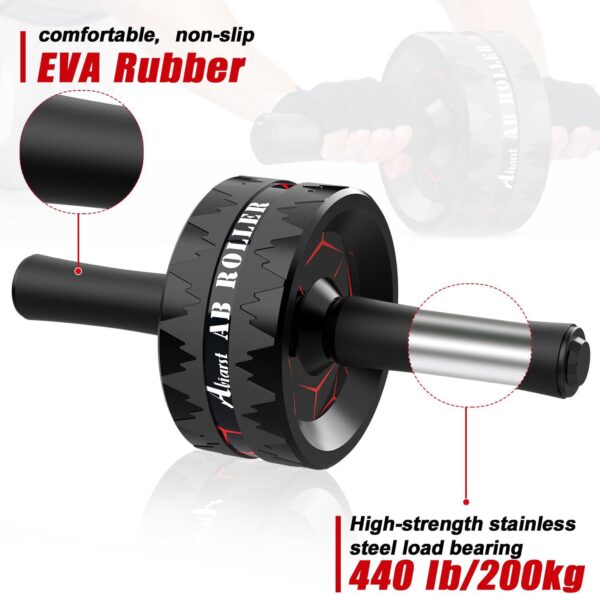 Ab Roller Wheel, Abs Workout Equipment for Abdominal and Core Strength Training, Home Gym Exercise Wheels for Men Women, with Knee Pad Accessories - Image 3