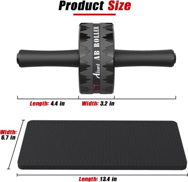 Ab Roller Wheel, Abs Workout Equipment for Abdominal and Core Strength Training, Home Gym Exercise Wheels for Men Women, with Knee Pad Accessories - Image 5