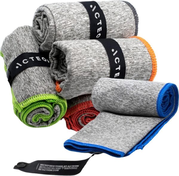 Acteon Microfiber Quick Dry Gym Towel, Silver ION Odor-Free Absorbent Fiber, Fast Drying, Men and Women Workout Gear for Body Sweat, Working Out, Towels - Image 8