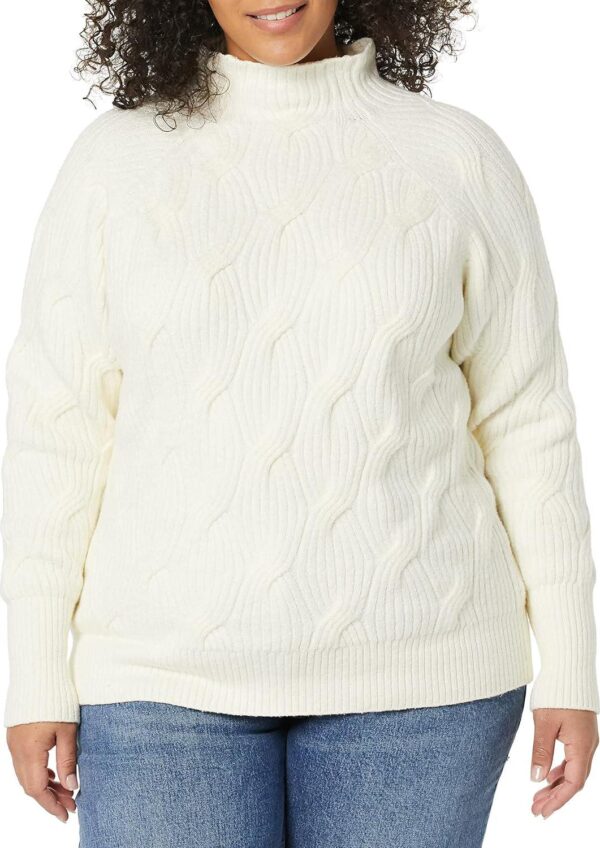 Amazon Essentials Women's Winter Sweater, Soft Touch Funnel Neck Cable Knit - Image 4