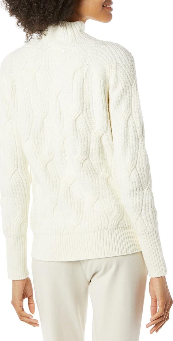 Amazon Essentials Women's Winter Sweater, Soft Touch Funnel Neck Cable Knit - Image 3