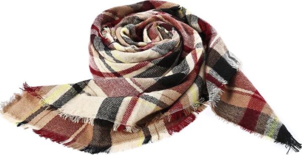 American Trends Womens Fall Winter Scarf Plaid Tassel Soft Warm Blanket Scarves Womens Shawl Wraps - Image 3