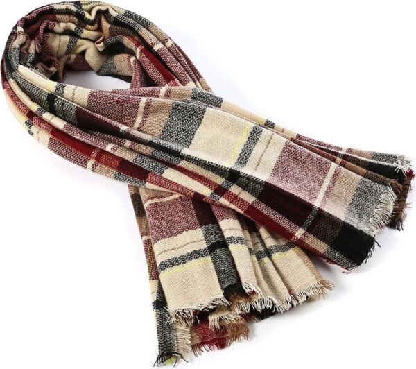 American Trends Womens Fall Winter Scarf Plaid Tassel Soft Warm Blanket Scarves Womens Shawl Wraps - Image 4