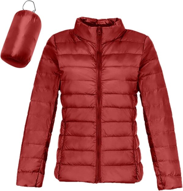Aniywn Light Jackets for Women Warm No Hood Down Jacket Packable Short Fall Jacket Zip Cardigan Winter Coats with Pockets