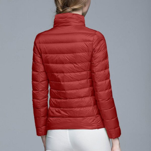 Aniywn Light Jackets for Women Warm No Hood Down Jacket Packable Short Fall Jacket Zip Cardigan Winter Coats with Pockets - Image 3