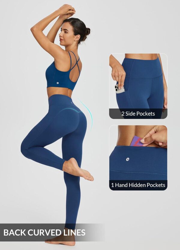 BALEAF Workout Leggings with Pockets for Women High Waisted Tummy Control Plus Size Yoga Pants for Running Gym Athletic - Image 3