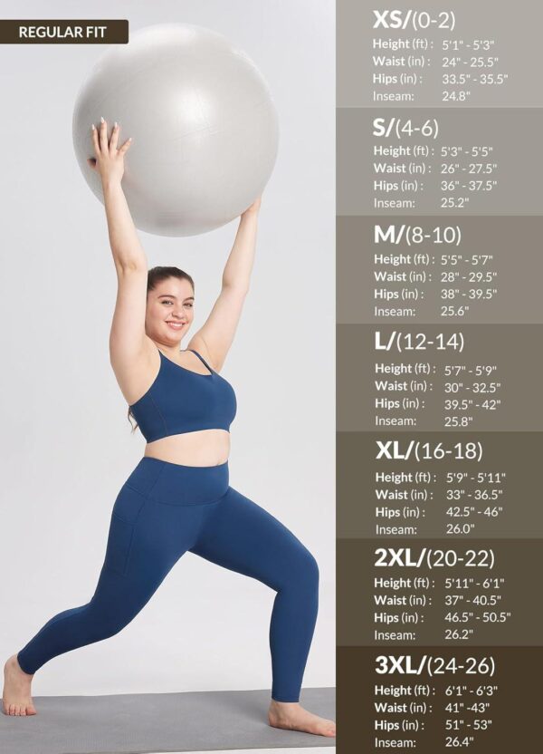 BALEAF Workout Leggings with Pockets for Women High Waisted Tummy Control Plus Size Yoga Pants for Running Gym Athletic - Image 7