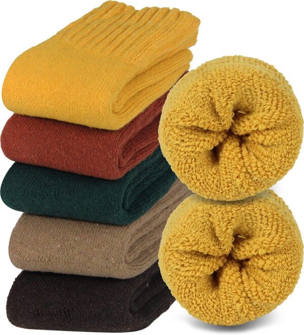 BomKinta Boot Socks for Women Winter Solid Thick Warm Socks Cozy Crew Socks Christmas Gift - Image 2