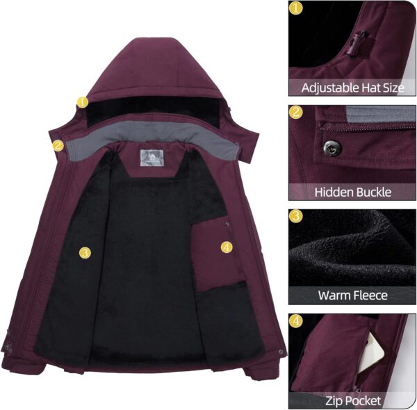 CAMEL CROWN Women's Ski Jacket Winter Snow Coat Warm Fleece Mountain Waterproof Female Jacket Snowboarding jackets - Image 6