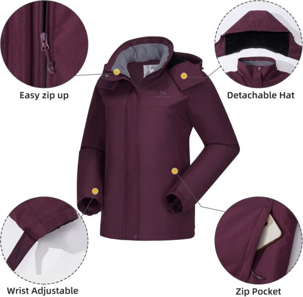CAMEL CROWN Women's Ski Jacket Winter Snow Coat Warm Fleece Mountain Waterproof Female Jacket Snowboarding jackets - Image 5