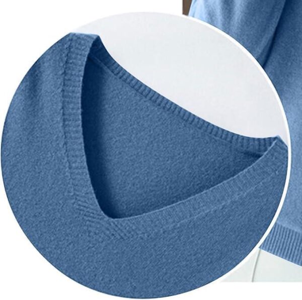 Cashmere Sweaters for Women Dressy V Neck Long Sleeve Soft Pullover Classic Fall Sweater Casual Lightweight Knit Tops - Image 3