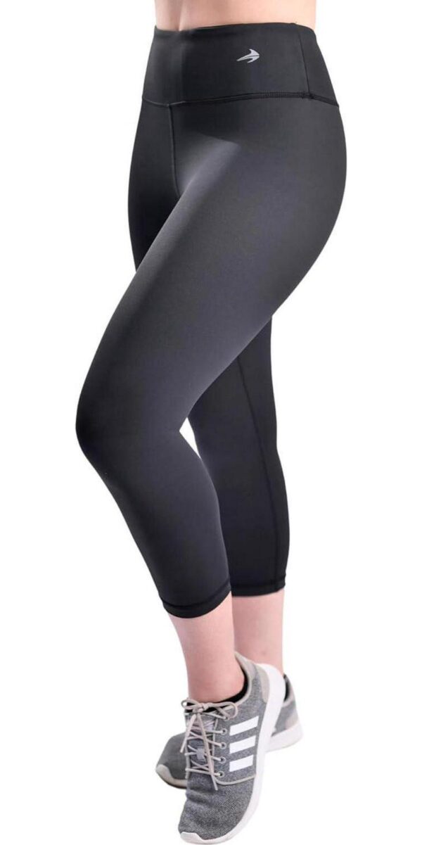 CompressionZ High Waisted Capri Leggings for Women Tummy Control - Workout Yoga Pants