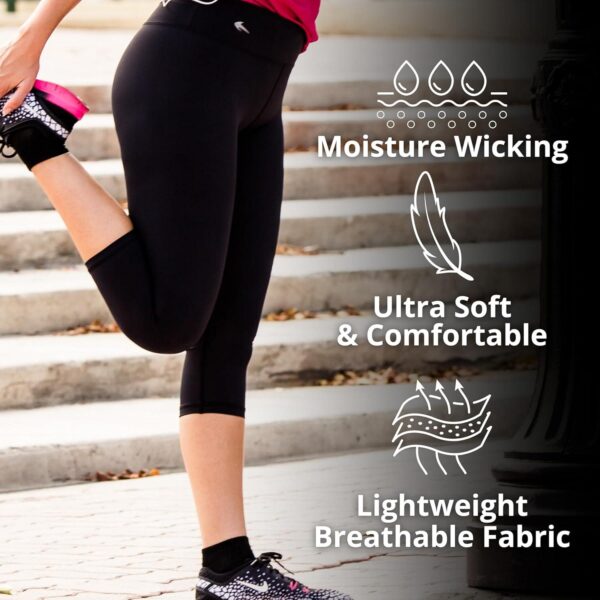 CompressionZ High Waisted Capri Leggings for Women Tummy Control - Workout Yoga Pants - Image 3