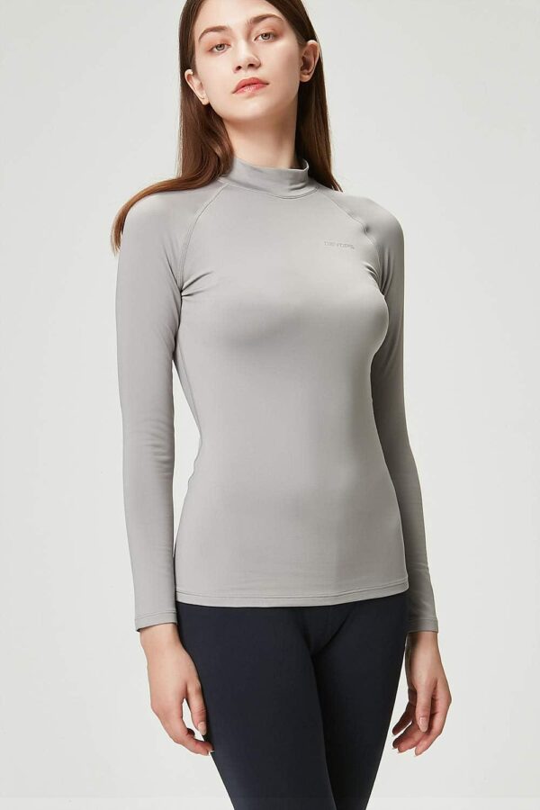 DEVOPS Women's 2 Pack Thermal Turtle Long Sleeve Shirts Compression Baselayer Tops - Image 2