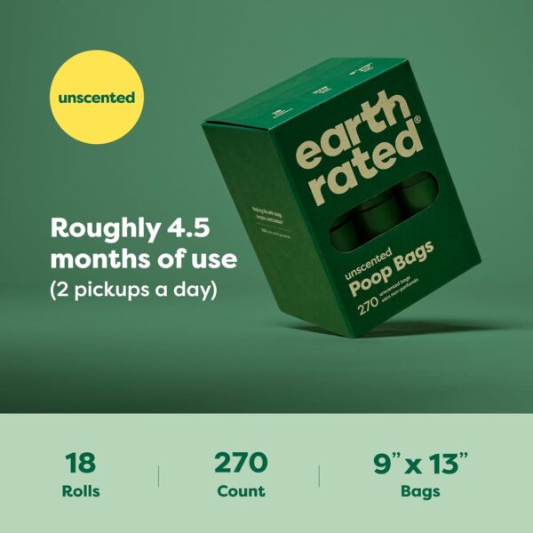 Earth Rated Dog Poop Bags, Guaranteed Leak Proof and Extra Thick Waste Bag Refill Rolls For Dogs, Unscented, 270 Count - Image 7
