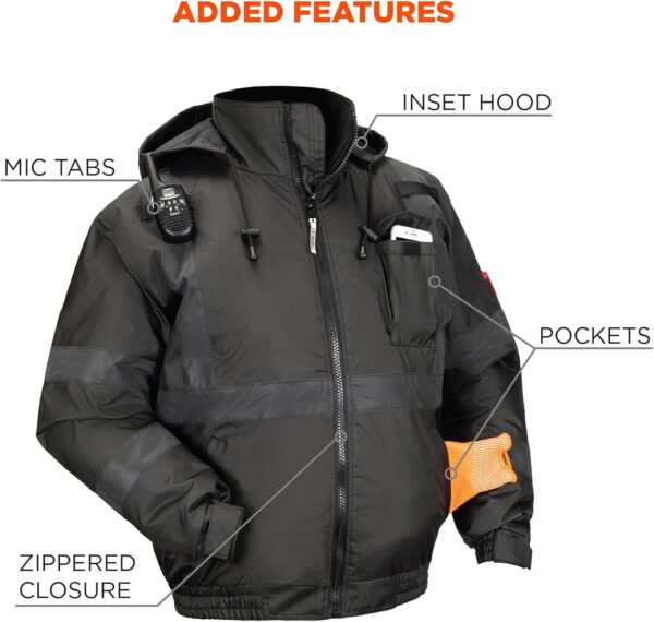 Ergodyne unisex adult Enhanced Visibility for Night Or Low Light Conditions Winter Jacket, Black, 3X-Large US - Image 5