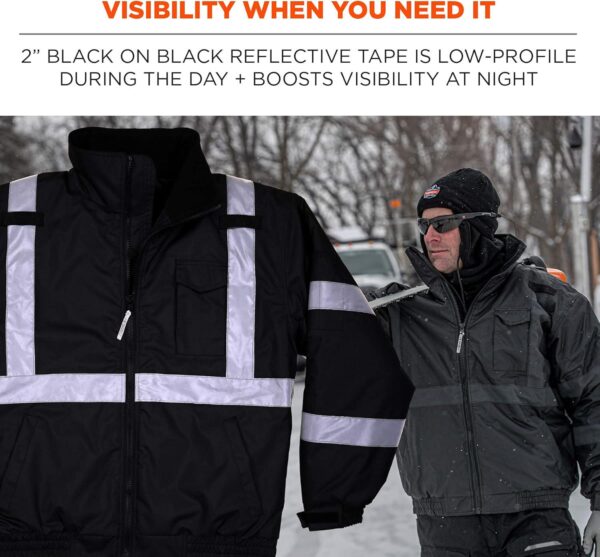 Ergodyne unisex adult Enhanced Visibility for Night Or Low Light Conditions Winter Jacket, Black, 3X-Large US - Image 2