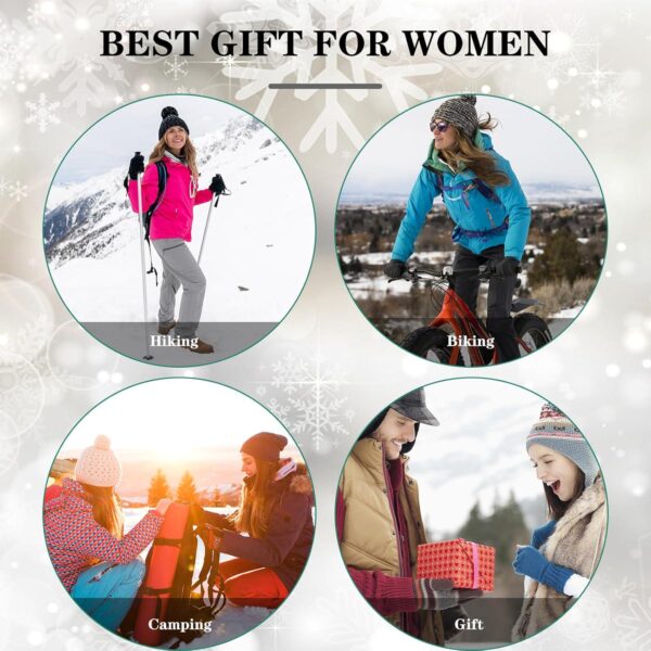 FENELY Women's Knitted Warm Beanie Winter Hat, Cashmere Inner Layer, Warm Chunky Snow Hat with Pompom - Image 6