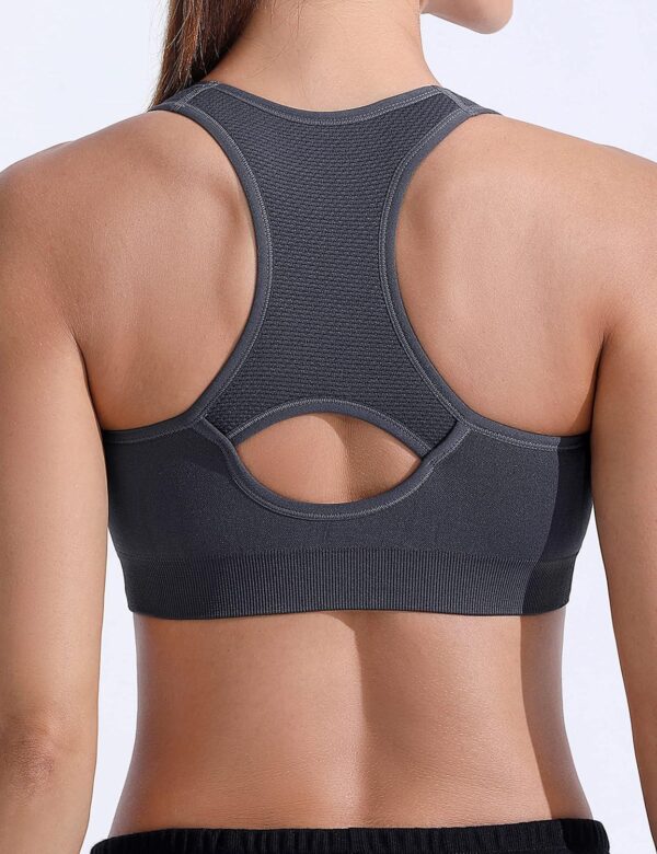 FITTIN Racerback Sports Bras for Women - Padded Seamless Support Bra for Yoga Gym Workout Fitness - Image 4