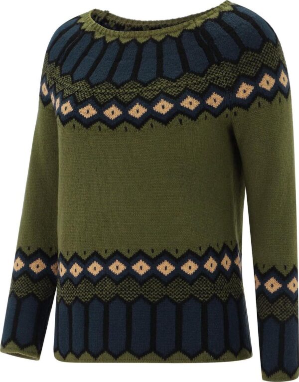 Fair Isle Sweater Women Retro Crewneck Ribbed Pullover Sweaters Plus Size Casual Loose Color Block Sweater Tops - Image 4