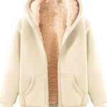 Fleece Lined Jackets for Men Winter Coats Fashion Zip Up Hoodies Sweatshirts Warm Sherpa Cardigan Sweater with Pocket