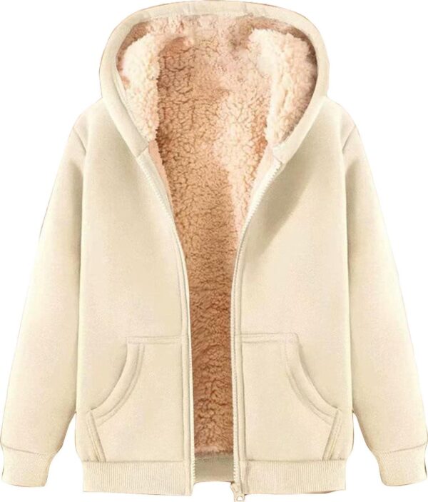Fleece Lined Jackets for Men Winter Coats Fashion Zip Up Hoodies Sweatshirts Warm Sherpa Cardigan Sweater with Pocket