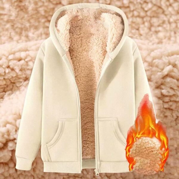 Fleece Lined Jackets for Men Winter Coats Fashion Zip Up Hoodies Sweatshirts Warm Sherpa Cardigan Sweater with Pocket - Image 2