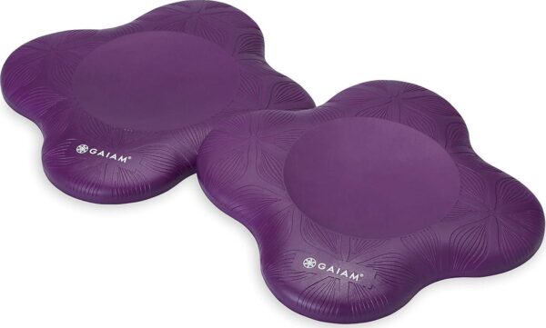 Gaiam Yoga Knee Pads (Set of 2) - Yoga Props and Accessories for Women/Men Cushions Knees and Elbows for Fitness, Travel, Meditation, Kneeling, Balance, Floor, Pilates