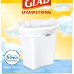 Glad Medium Kitchen Drawstring Trash Bags, 8 Gal, Fresh Clean Scent, 80 Ct (Package May Vary)