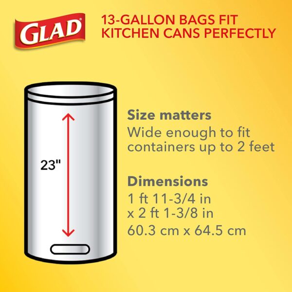 Glad Tall Kitchen Drawstring Trash Bags - Odorshield 13 Gallon White Trash Bag, Febreze Fresh Clean, 110 Count - Image 7