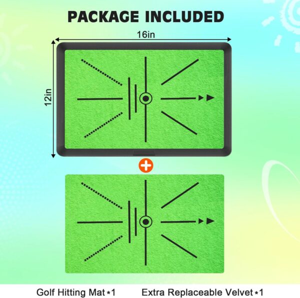 Golf Hitting Mat, Golf Mat Practice Indoor and Outdoor for Swing Path Feedback, 16 X12  Replaceable Golf Putting/Training/Swing Mat, Golf Accessories for Men and Women - Image 8