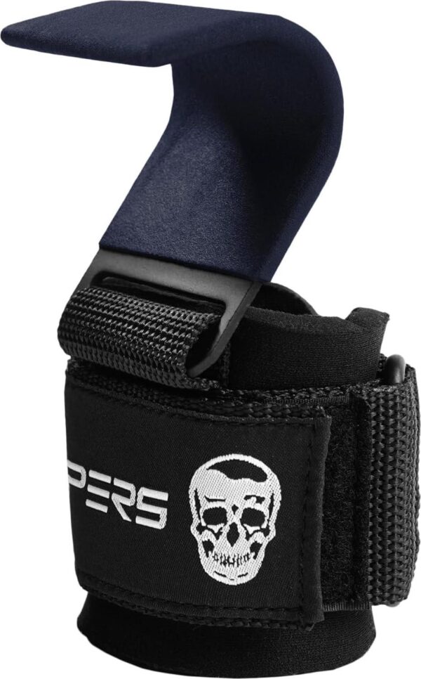 Gymreapers Weight Lifting Hooks (Pair), Heavy Duty Power Wrist Straps Hand Grip Support For Deadlifts, Pull Ups, Shrugs - Gym Gloves For Men and Women - Image 2