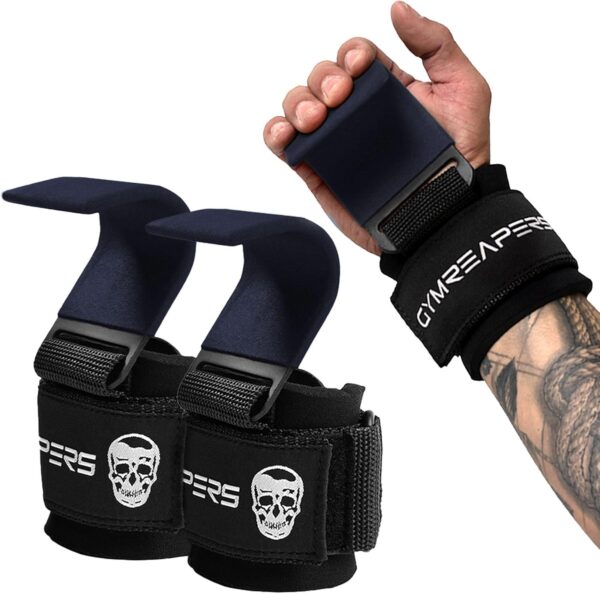 Gymreapers Weight Lifting Hooks (Pair), Heavy Duty Power Wrist Straps Hand Grip Support For Deadlifts, Pull Ups, Shrugs - Gym Gloves For Men and Women - Image 5