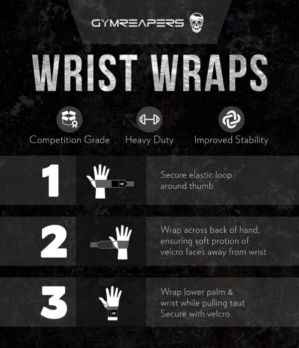 Gymreapers Weightlifting Wrist Wraps (IPF Approved) 18  Professional Quality Wrist Support with Heavy Duty Thumb Loop - Best Wrap for Powerlifting Competition, Strength Training, Bodybuilding - Image 7