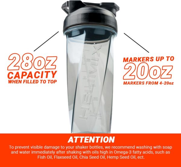 HELIMIX 2.0 Vortex Blender Shaker Bottle Holds upto 28oz | No Blending Ball or Whisk | USA Made | Portable Pre Workout Whey Protein Drink Cup | Mixes Cocktails Smoothies Shakes | Top Rack Safe - Image 5