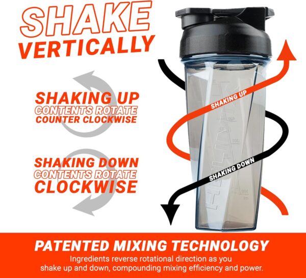 HELIMIX 2.0 Vortex Blender Shaker Bottle Holds upto 28oz | No Blending Ball or Whisk | USA Made | Portable Pre Workout Whey Protein Drink Cup | Mixes Cocktails Smoothies Shakes | Top Rack Safe - Image 4