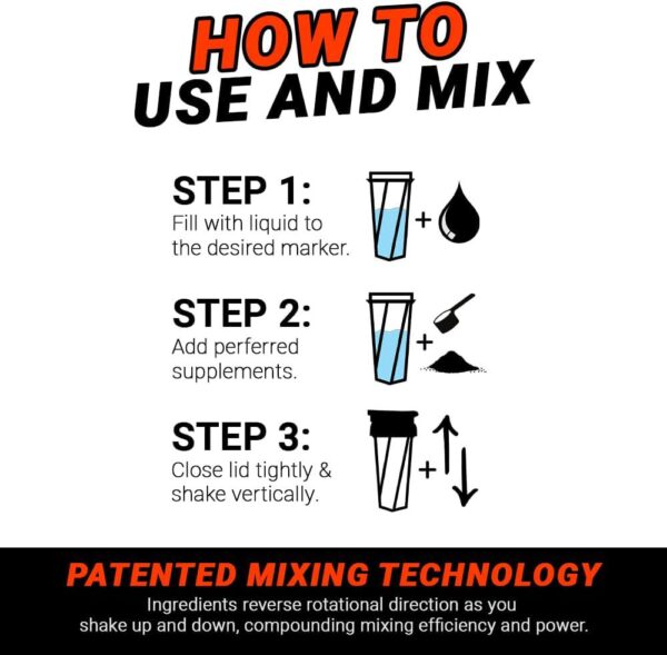 HELIMIX 2.0 Vortex Blender Shaker Bottle Holds upto 28oz | No Blending Ball or Whisk | USA Made | Portable Pre Workout Whey Protein Drink Cup | Mixes Cocktails Smoothies Shakes | Top Rack Safe - Image 3