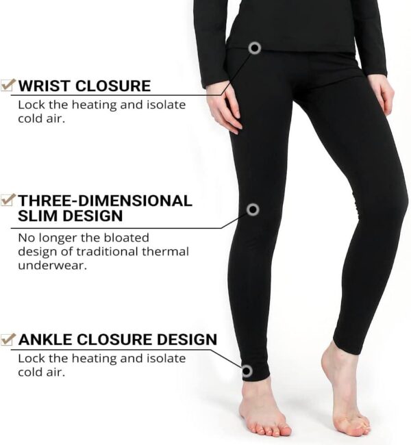 HEROBIKER Thermal Underwear Women Ultra-Soft Set Base Layer Top and Bottom Long Johns with Fleece Lined Winter Warm - Image 3