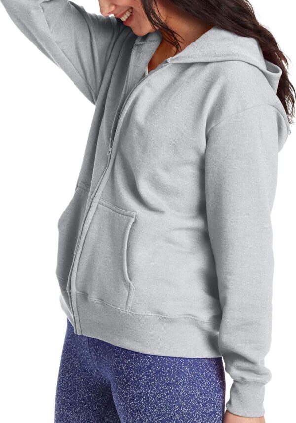 Hanes Women's Hoodie, Ecosmart Fleece Full-zip Hoodie, Zip-up Hooded Sweatshirt - Image 4