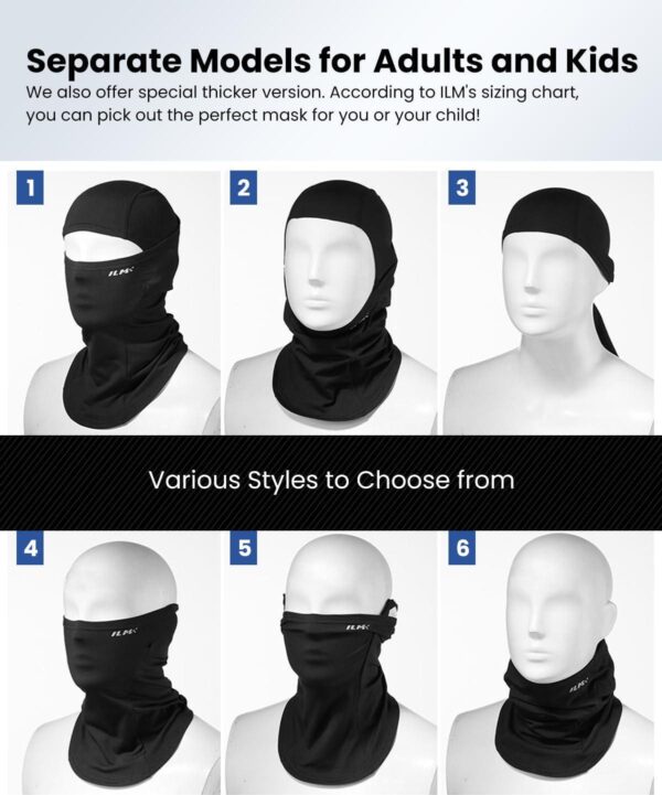 ILM Motorcycle Balaclava Face Mask for Ski Model FM01 - Image 6
